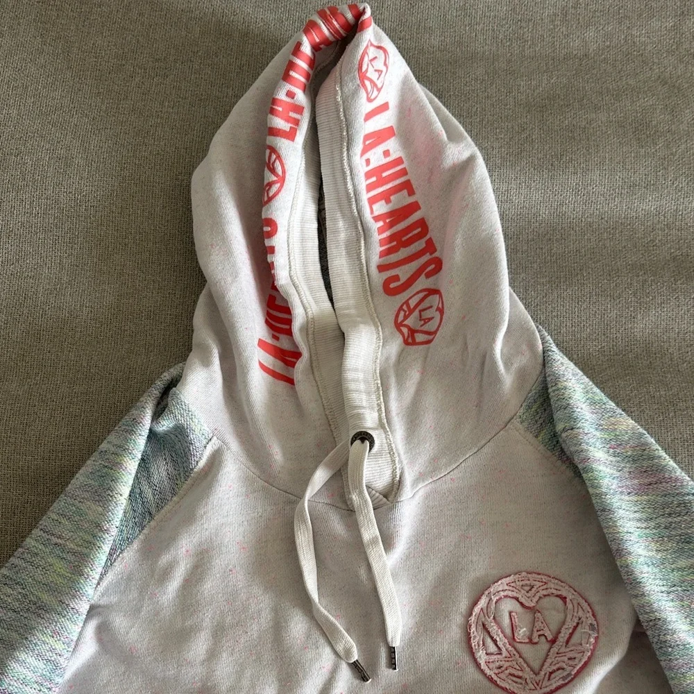 La Hearts Cream and Gray Hoodie - Picture 6 of 9